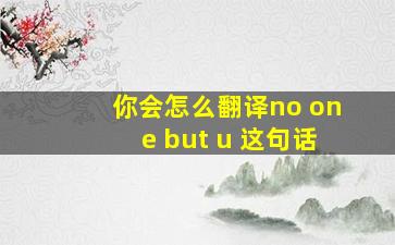 你会怎么翻译no one but u 这句话